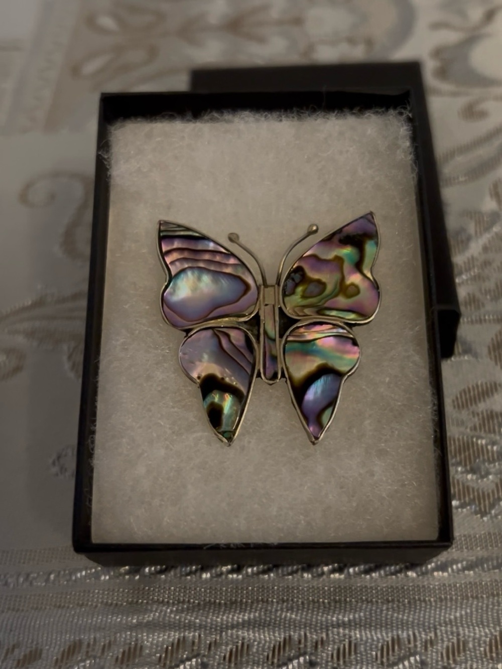 Iridescent Abalone Butterfly Pin Brooch